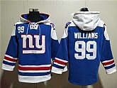 Men's New York Giants #99 Leonard Williams Blue Lace-Up Pullover Hoodie,baseball caps,new era cap wholesale,wholesale hats