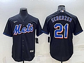 Men's New York Mets #21 Max Scherzer Black Stitched MLB Cool Base Nike Jersey,baseball caps,new era cap wholesale,wholesale hats