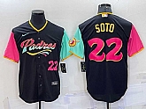 Men's San Diego Padres #22 Juan Soto Number Black 2022 City Connect Cool Base Stitched Jersey,baseball caps,new era cap wholesale,wholesale hats