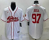 Men's San Francisco 49ers #97 Nick Bosa White Stitched Cool Base Nike Baseball Jersey,baseball caps,new era cap wholesale,wholesale hats