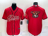 Men's San Francisco 49ers Red Team Big Logo With Patch Cool Base Stitched Baseball Jersey,baseball caps,new era cap wholesale,wholesale hats
