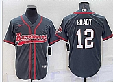 Men's Tampa Bay Buccaneers #12 Tom Brady Grey Stitched Cool Base Nike Baseball Jersey,baseball caps,new era cap wholesale,wholesale hats