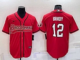 Men's Tampa Bay Buccaneers #12 Tom Brady Red Stitched Cool Base Nike Baseball Jersey,baseball caps,new era cap wholesale,wholesale hats