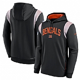 Mens Cincinnati Bengals Black Sideline Stack Performance Pullover Hoodie