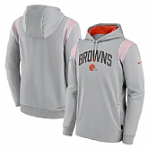 Mens Cleveland Browns Gray Sideline Stack Performance Pullover Hoodie,baseball caps,new era cap wholesale,wholesale hats