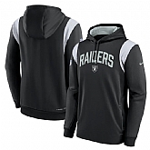 Mens Las Vegas Raiders Black Sideline Stack Performance Pullover Hoodie,baseball caps,new era cap wholesale,wholesale hats