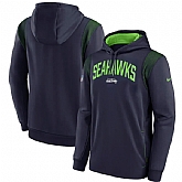 Mens Seattle Seahawks College Navy Sideline Stack Performance Pullover Hoodie,baseball caps,new era cap wholesale,wholesale hats