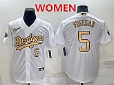 Women's Los Angeles Dodgers #5 Freddie Freeman Number White 2022 All Star Stitched Cool Base Nike Jersey,baseball caps,new era cap wholesale,wholesale hats