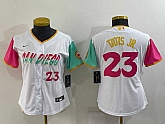 Women's San Diego Padres #23 Fernando Tatis Jr White Number 2022 City Connect Cool Base Stitched Jersey,baseball caps,new era cap wholesale,wholesale hats