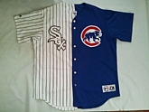 CHICAGO CUBS & CHICAGO WHITE SOX MAJESTIC SPLIT MLB JERSEY,baseball caps,new era cap wholesale,wholesale hats