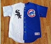CHICAGO CUBS & CHICAGO WHITE SOX MAJESTIC SPLIT MLB TEAMS JERSEY,baseball caps,new era cap wholesale,wholesale hats