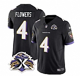 Men & Women & Youth Baltimore Ravens #4 Zay Flowers Black 2023 F.U.S.E With Patch Throwback Vapor Limited Stitched Jersey,baseball caps,new era cap wholesale,wholesale hats