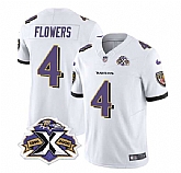 Men & Women & Youth Baltimore Ravens #4 Zay Flowers White 2023 F.U.S.E With Patch Throwback Vapor Limited Stitched Jersey,baseball caps,new era cap wholesale,wholesale hats