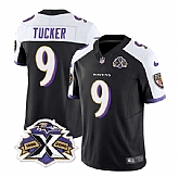 Men & Women & Youth Baltimore Ravens #9 Justin Tucker Black White 2023 F.U.S.E With Patch Throwback Vapor Limited Stitched Jersey,baseball caps,new era cap wholesale,wholesale hats