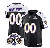 Men & Women & Youth Baltimore Ravens Active Player Custom Black White 2023 F.U.S.E With Patch Throwback Vapor Limited Stitched Jersey,baseball caps,new era cap wholesale,wholesale hats