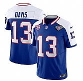 Men & Women & Youth Buffalo Bills #13 Gabe Davis Blue White 2023 F.U.S.E. 75th Anniversary Throwback Vapor Untouchable Limited Football Stitched Jersey,baseball caps,new era cap wholesale,wholesale hats