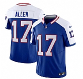 Men & Women & Youth Buffalo Bills #17 Josh Allen Blue White 2023 F.U.S.E. Throwback Vapor Untouchable Limited Football Stitched Jersey,baseball caps,new era cap wholesale,wholesale hats