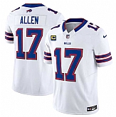 Men & Women & Youth Buffalo Bills #17 Josh Allen White 2023 F.U.S.E. With 4-Star C Patch Vapor Untouchable Limited Football Stitched Jersey,baseball caps,new era cap wholesale,wholesale hats