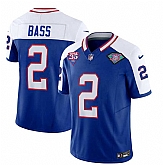 Men & Women & Youth Buffalo Bills #2 Tyler Bass Blue White 2023 F.U.S.E. 75th Anniversary Throwback Vapor Untouchable Limited Football Stitched Jersey,baseball caps,new era cap wholesale,wholesale hats