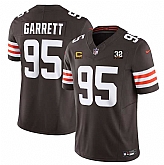 Men & Women & Youth Cleveland Browns #95 Myles Garrett Brown 2023 F.U.S.E. With 4-Star C Patch And Jim Brown Memorial Patch Vapor Untouchable Limited Football Stitched Jersey,baseball caps,new era cap wholesale,wholesale hats