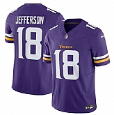 Men & Women & Youth Minnesota Vikings #18 Justin Jefferson Purple 2023 F.U.S.E. Vapor Untouchable Stitched Jersey,baseball caps,new era cap wholesale,wholesale hats