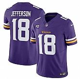 Men & Women & Youth Minnesota Vikings #18 Justin Jefferson Purple 2023 F.U.S.E. With 1-Star C Patch Vapor Untouchable Limited Jersey,baseball caps,new era cap wholesale,wholesale hats