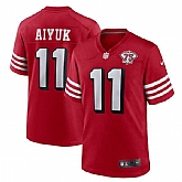 Men & Women & Youth San Francisco 49ers #11 Brandon Aiyuk 2021 Scarlet 75th Anniversary Alternate Game Jersey,baseball caps,new era cap wholesale,wholesale hats