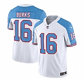 Men & Women & Youth Tennessee Titans #16 Treylon Burks White Blue 2023 F.U.S.E. Vapor Limited Throwback Jersey,baseball caps,new era cap wholesale,wholesale hats