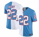 Men & Women & Youth Tennessee Titans #22 Derrick Henry White Blue 2023 F.U.S.E. Split Vapor Limited Throwback Jersey,baseball caps,new era cap wholesale,wholesale hats