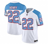 Men & Women & Youth Tennessee Titans #22 Derrick Henry White Blue 2023 F.U.S.E. Vapor Limited Throwback Jersey,baseball caps,new era cap wholesale,wholesale hats