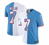 Men & Women & Youth Tennessee Titans #7 Malik Willis White Blue 2023 F.U.S.E. Split Vapor Limited Throwback Jersey,baseball caps,new era cap wholesale,wholesale hats