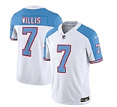 Men & Women & Youth Tennessee Titans #7 Malik Willis White Blue 2023 F.U.S.E. Vapor Limited Throwback Jersey,baseball caps,new era cap wholesale,wholesale hats