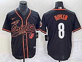 Men's Baltimore Orioles #8 Cal Ripken Jr Black With Patch Cool Base Stitched Baseball Jersey,baseball caps,new era cap wholesale,wholesale hats