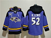 Men's Baltimore Ravens #52 Ray Lewis Ageless Must-Have Lace-Up Pullover Hoodie