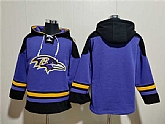 Men's Baltimore Ravens Blank Ageless Must-Have Lace-Up Pullover Hoodie