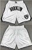 Men's Brooklyn Nets White Shorts (Run Small),baseball caps,new era cap wholesale,wholesale hats