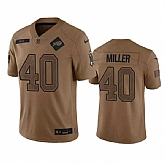 Men's Buffalo Bills #40 Von Miller 2023 Brown Salute To Service Limited Football Stitched Jersey Dyin,baseball caps,new era cap wholesale,wholesale hats