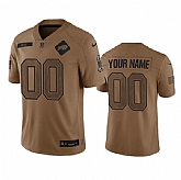 Men's Buffalo Bills Active Player Custom 2023 Brown Salute To Service Limited Football Stitched Jersey