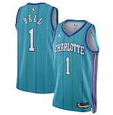 Men's Charlotte Hornets #1 LaMelo Ball Teal 2023-24 Classic Edition Stitched Basketball Jersey Dzhi