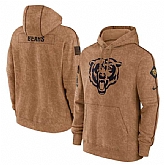 Men's Chicago Bears 2023 Brown Salute to Service Pullover Hoodie