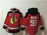 Men's Chicago Blackhawks #98 Connor Bedard Red Lace-Up Pullover Hoodie