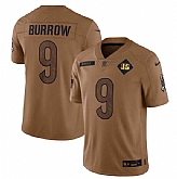 Men's Cincinnati Bengals #9 Joe Burrow 2023 Brown Salute To Service Limited Football Stitched Jersey Dyin,baseball caps,new era cap wholesale,wholesale hats