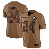 Men's Cleveland Browns #24 Nick Chubb 2023 Brown Salute To Service Limited Football Stitched Jersey Dyin,baseball caps,new era cap wholesale,wholesale hats