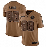 Men's Dallas Cowboys #88 CeeDee Lamb 2023 Brown Salute To Service Limited Football Stitched Jersey Dyin,baseball caps,new era cap wholesale,wholesale hats