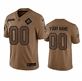 Men's Dallas Cowboys Active Player Custom 2023 Brown Salute To Service Limited Football Stitched Jersey