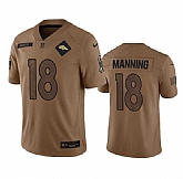 Men's Denver Broncos #18 Peyton Manning 2023 Brown Salute To Service Limited Football Stitched Jersey Dyin,baseball caps,new era cap wholesale,wholesale hats