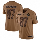 Men's Detroit Lions #97 Aidan Hutchinson 2023 Brown Salute To Service Limited Football Stitched Jersey Dyin,baseball caps,new era cap wholesale,wholesale hats