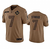Men's Houston Texans #7 C.J. Stroud 2023 Brown Salute To Service Limited Football Stitched Jersey Dyin,baseball caps,new era cap wholesale,wholesale hats