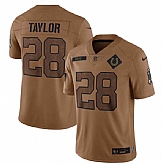 Men's Indianapolis Colts #28 Jonathan Taylor 2023 Brown Salute To Sertvice Limited Football Stitched Jersey Dyin,baseball caps,new era cap wholesale,wholesale hats