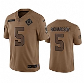 Men's Indianapolis Colts #5 Anthony Richardson 2023 Brown Salute To Sertvice Limited Football Stitched Jersey Dyin,baseball caps,new era cap wholesale,wholesale hats